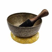 [old], Buddhist [real Antique] Hand Beaten [jambati] Singing Bowl, [select Accessories]