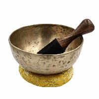 [old], Buddhist [real Antique] Hand Beaten [jambati] Singing Bowl, [select Accessories]