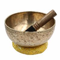 [old], Buddhist [real Antique] Hand Beaten [jambati] Singing Bowl, [select Accessories]