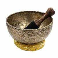 [old], Buddhist [real Antique] Hand Beaten [jambati] Singing Bowl, [select Accessories]