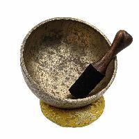 [old], Buddhist [real Antique] Hand Beaten [jambati] Singing Bowl, [select Accessories]