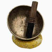 [old], Buddhist [real Antique] Hand Beaten [jambati] Singing Bowl, [select Accessories]