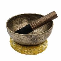 [old], Buddhist [real Antique] Hand Beaten [jambati] Singing Bowl, [select Accessories]