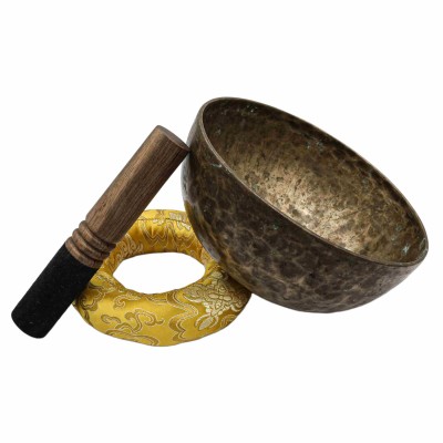 [old], Buddhist [real Antique] Hand Beaten [jambati] Singing Bowl, [select Accessories]