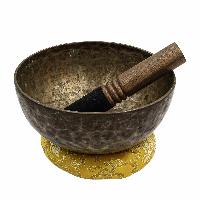 [old], Buddhist [real Antique] Hand Beaten [jambati] Singing Bowl, [select Accessories]