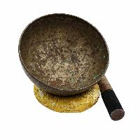 [old], Buddhist [real Antique] Hand Beaten [jambati] Singing Bowl, [select Accessories]