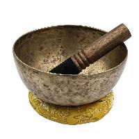 [old], Buddhist [real Antique] Hand Beaten [jambati] Singing Bowl, [select Accessories]