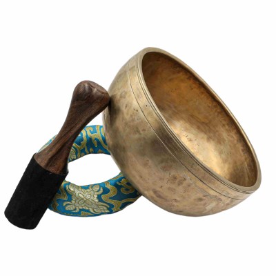 [old], Buddhist [real Antique] Hand Beaten [jambati] Singing Bowl, [select Accessories]