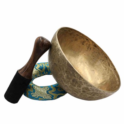 [old], Buddhist [real Antique] Hand Beaten [jambati] Singing Bowl, [select Accessories]