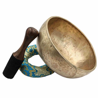 [old], Buddhist [real Antique] Hand Beaten [jambati] Singing Bowl, [select Accessories]