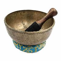 [old], Buddhist [real Antique] Hand Beaten [jambati] Singing Bowl, [select Accessories]