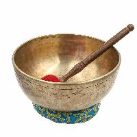 [old], Buddhist [real Antique] Hand Beaten [jambati] Singing Bowl, [select Accessories]