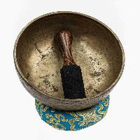 [old], Buddhist [real Antique] Hand Beaten [jambati] Singing Bowl, [select Accessories]