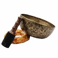 [old], Buddhist [real Antique] Hand Beaten [jambati] Singing Bowl, [select Accessories]