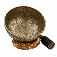 [old], Buddhist [real Antique] Hand Beaten [jambati] Singing Bowl, [select Accessories]