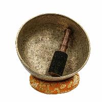 [old], Buddhist [real Antique] Hand Beaten [jambati] Singing Bowl, [select Accessories]