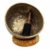 [old], Buddhist [real Antique] Hand Beaten [jambati] Singing Bowl, [select Accessories]