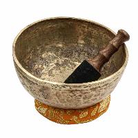 [old], Buddhist [real Antique] Hand Beaten [jambati] Singing Bowl, [select Accessories]
