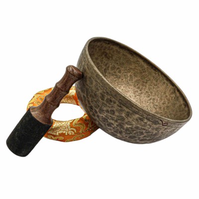 [old], Buddhist [real Antique] Hand Beaten [jambati] Singing Bowl, [select Accessories]