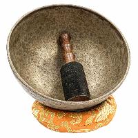 [old], Buddhist [real Antique] Hand Beaten [jambati] Singing Bowl, [select Accessories]