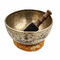 [old], Buddhist [real Antique] Hand Beaten [jambati] Singing Bowl, [select Accessories]