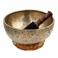 [old], Buddhist [real Antique] Hand Beaten [jambati] Singing Bowl, [select Accessories]