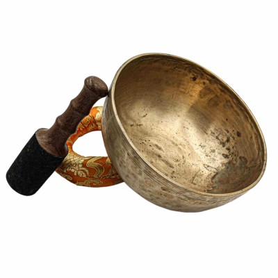 [old], Buddhist [real Antique] Hand Beaten [jambati] Singing Bowl, [select Accessories]
