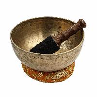 [old], Buddhist [real Antique] Hand Beaten [jambati] Singing Bowl, [select Accessories]