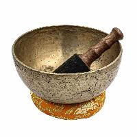 [old], Buddhist [real Antique] Hand Beaten [jambati] Singing Bowl, [select Accessories]