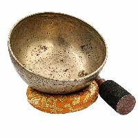 [old], Buddhist [real Antique] Hand Beaten [jambati] Singing Bowl, [select Accessories]