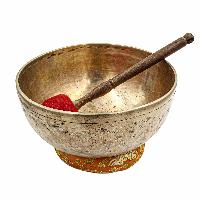 [old], Buddhist [real Antique] Hand Beaten [jambati] Singing Bowl, [select Accessories]