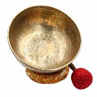 [old], Buddhist [real Antique] Hand Beaten [jambati] Singing Bowl, [select Accessories]
