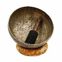[old], Buddhist [real Antique] Hand Beaten [jambati] Singing Bowl, [select Accessories]