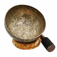 [old], Buddhist [real Antique] Hand Beaten [jambati] Singing Bowl, [select Accessories]