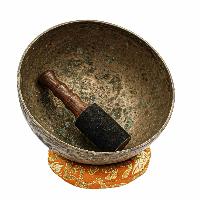 [old], Buddhist [real Antique] Hand Beaten [jambati] Singing Bowl, [select Accessories]