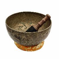 [old], Buddhist [real Antique] Hand Beaten [jambati] Singing Bowl, [select Accessories]