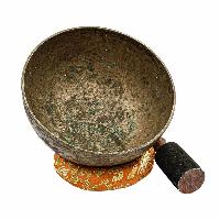 [old], Buddhist [real Antique] Hand Beaten [jambati] Singing Bowl, [select Accessories]