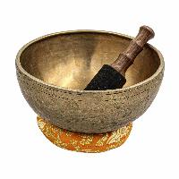 [old], Buddhist [real Antique] Hand Beaten [jambati] Singing Bowl, [select Accessories]