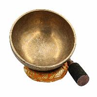 [old], Buddhist [real Antique] Hand Beaten [jambati] Singing Bowl, [select Accessories]