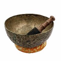 [old], Buddhist [real Antique] Hand Beaten [jambati] Singing Bowl, [select Accessories]