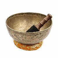 [old], Buddhist [real Antique] Hand Beaten [jambati] Singing Bowl, [select Accessories]