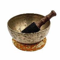 [old], Buddhist [real Antique] Hand Beaten [jambati] Singing Bowl, [select Accessories]