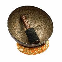 [old], Buddhist [real Antique] Hand Beaten [jambati] Singing Bowl, [select Accessories]