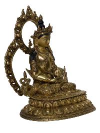 Buddhist Handmade Statue Of Aparimita [full Fire Gold Plated], [face Painted], Amitayus, Chepame