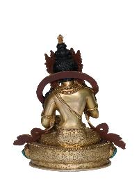 Buddhist Handmade Statue Of Vajrasattva [full Fire Gold Plated], [face Painted], [stone Setting]