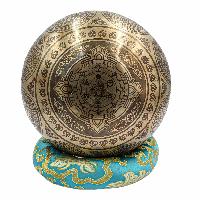Buddhist Hand Beaten Jambati Singing Bowl, With Super Fine Etching Carving [antique]