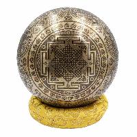 Buddhist Hand Beaten Jambati Singing Bowl, With Super Fine Etching Carving [antique], [select Accessories]
