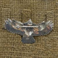Classic Sterling Silver Flying Eagle Theme Etched Brooch