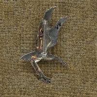 Classic Sterling Silver Flying Swan Theme Etched Brooch