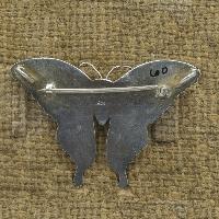 Classic Sterling Silver Butterfly Theme Etched Brooch, [stone Setting]